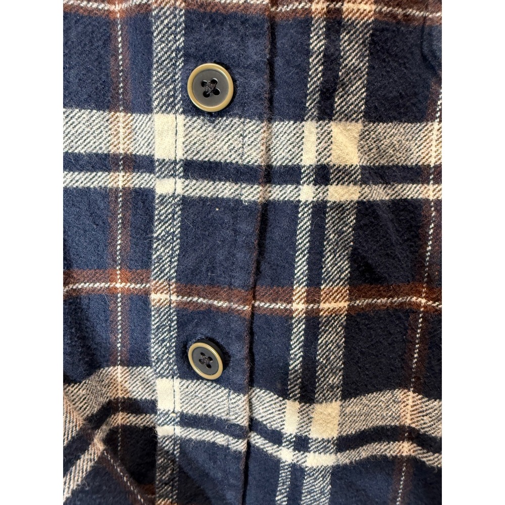 Jachs NY Mens Navy Blue White Plaid Flannel Button Down Shirt Medium 974954 - Picture 11 of 16